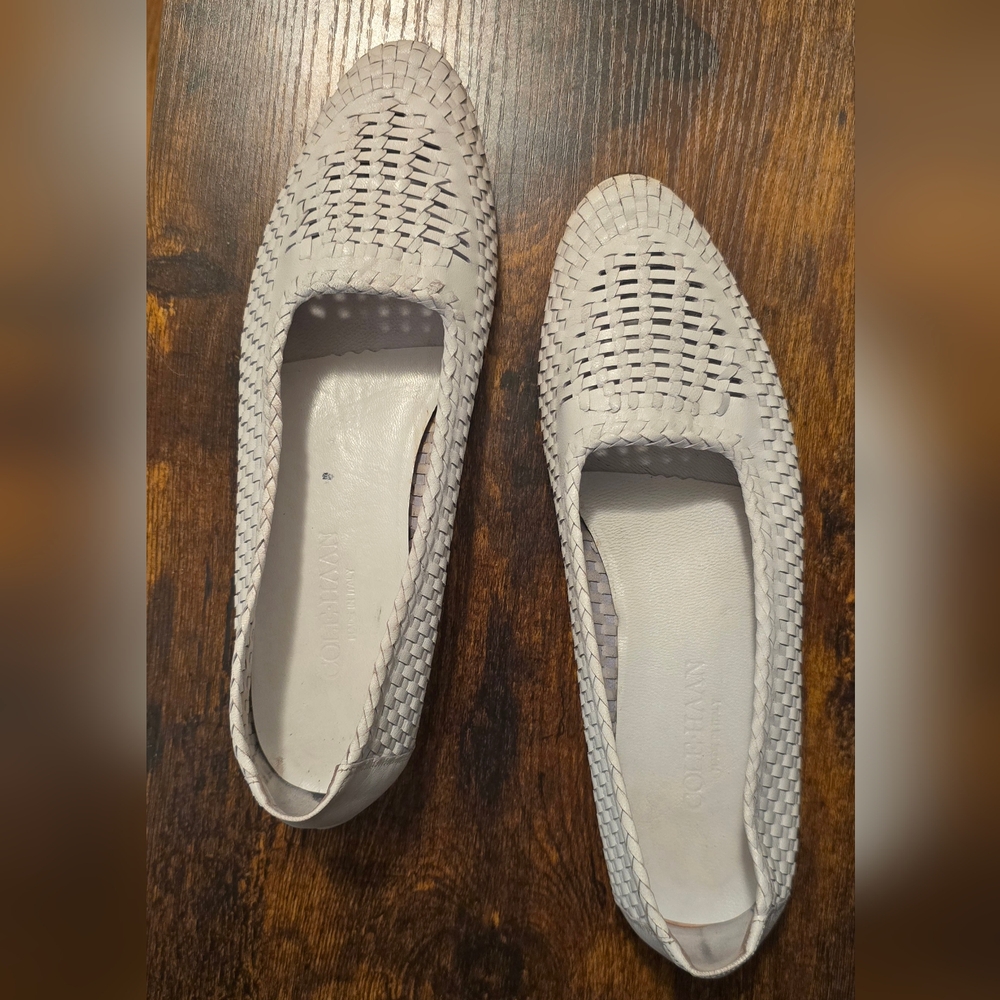 Cole Haan Women's White Woven Flats